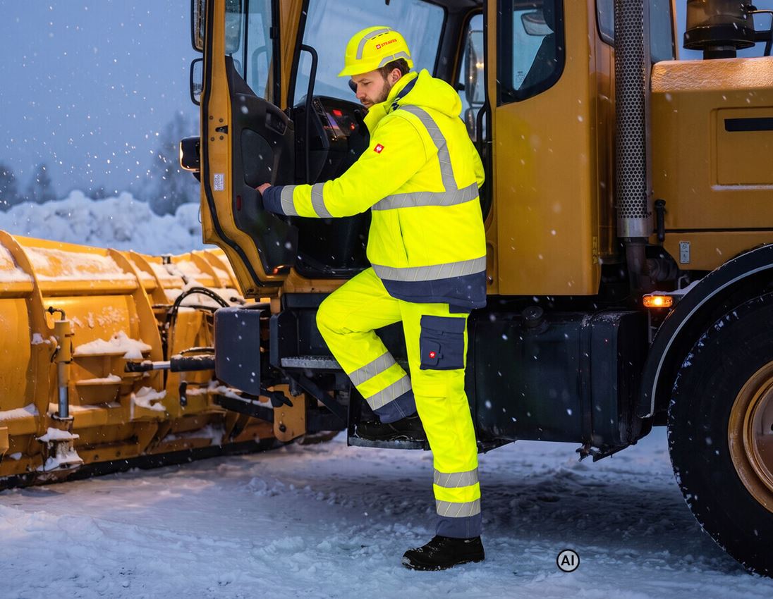 AI-generated / modified - Work Trousers: High-vis trousers e.s.line.core + high-vis yellow/navy 6