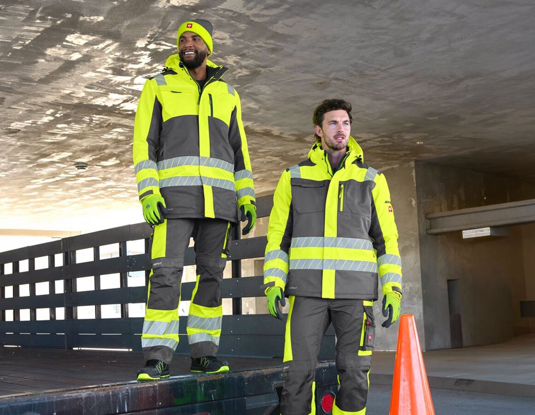 Arbejdsjakker: Advarselsvinter-softshellparka e.s.motion 24/7 + antracit/advarselsgul 4