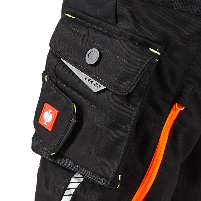 Trousers: Trousers e.s.motion 2020, children's + black/high-vis yellow/high-vis orange 2