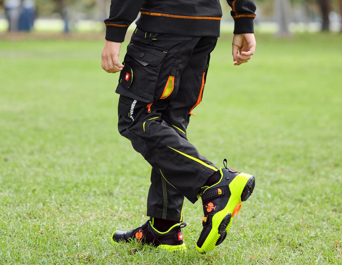 Trousers: Trousers e.s.motion 2020, children's + black/high-vis yellow/high-vis orange 1