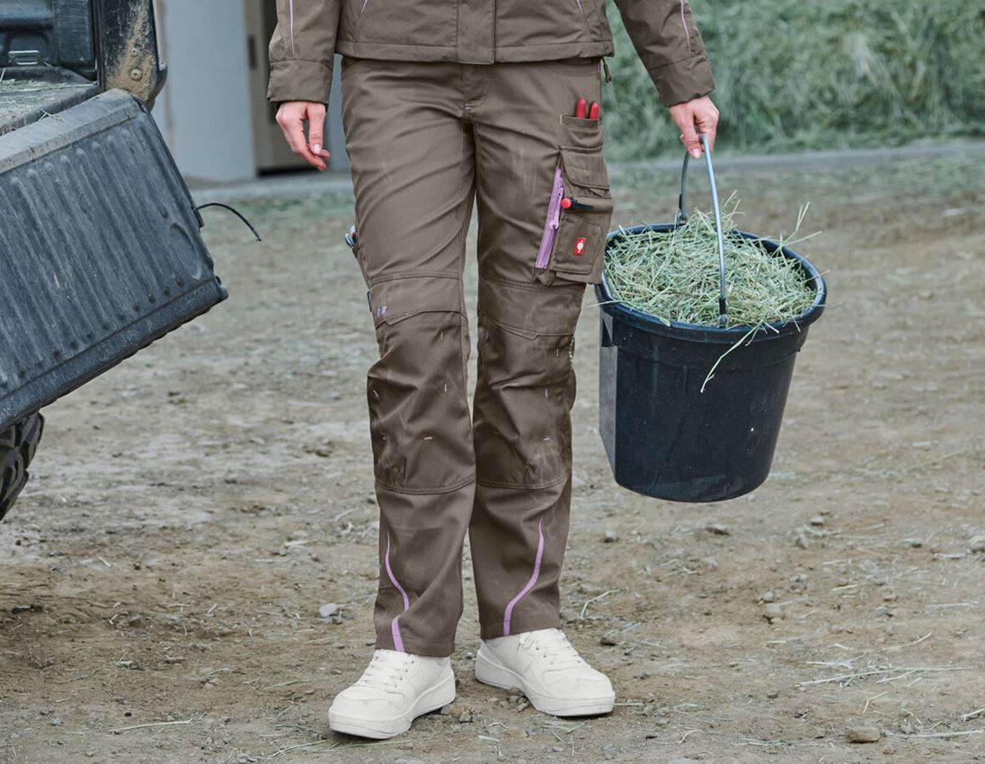 Construction workers: Ladies' trousers e.s.motion 2020 + stone/lavender
