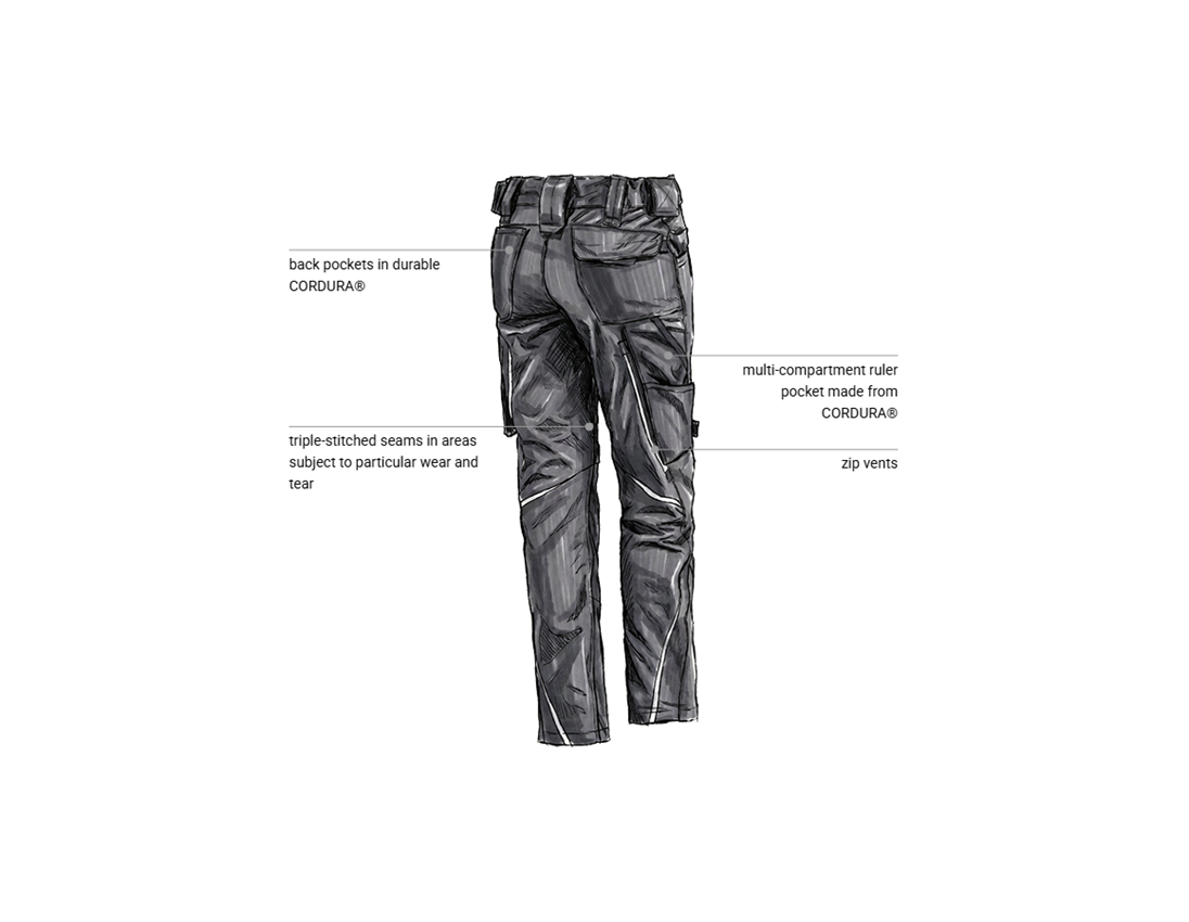 Clothing: Ladies' trousers e.s.motion 2020 + anthracite/platinum 2
