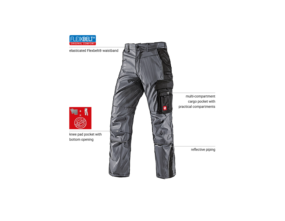 Automotive mechatronics technicians: Trousers e.s.active + grey/black 1