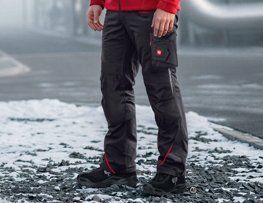AI-generated / modified - Work Trousers: Winter trousers e.s.motion 2020, men´s + graphite/fiery red