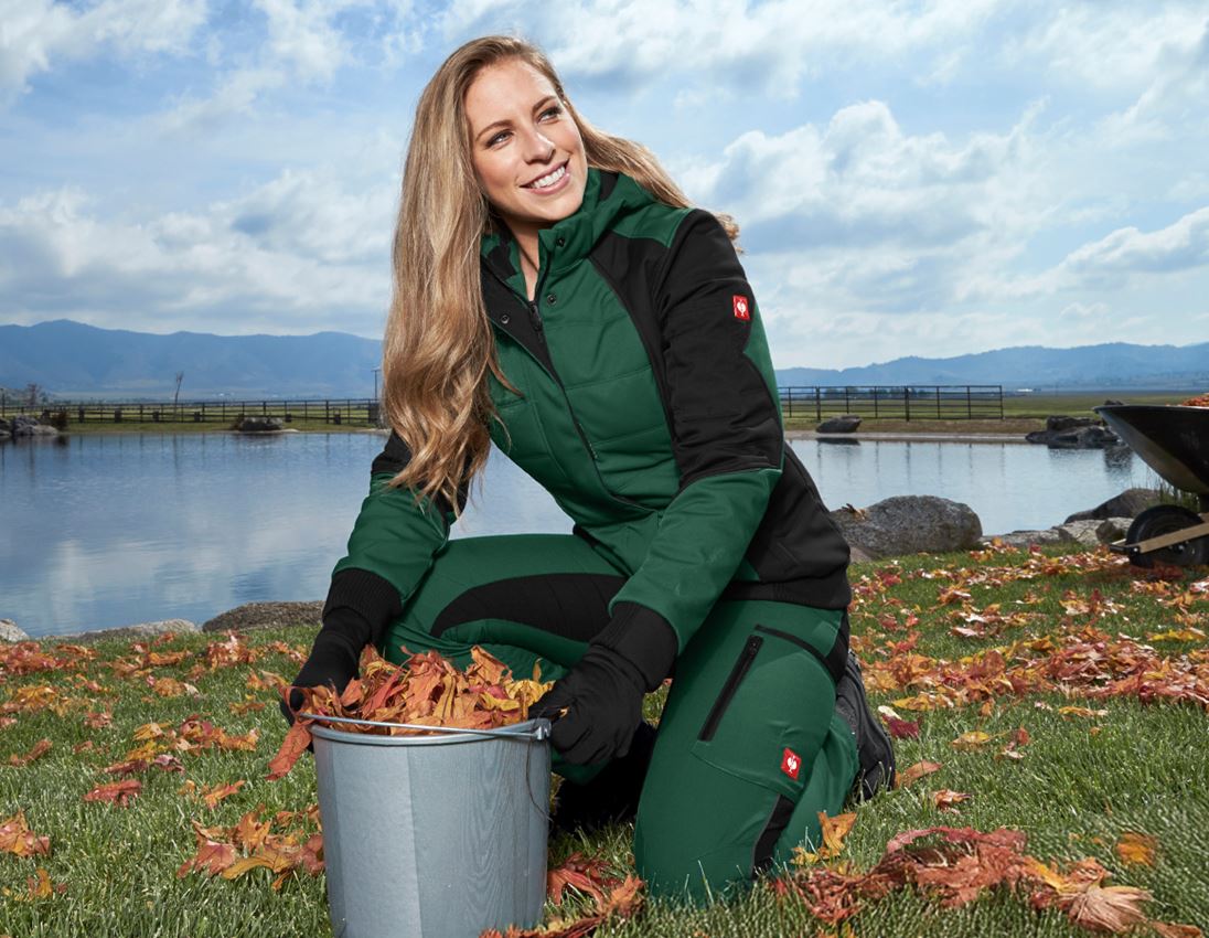 Work Trousers: Winter ladies' trousers e.s.vision + green/black 1