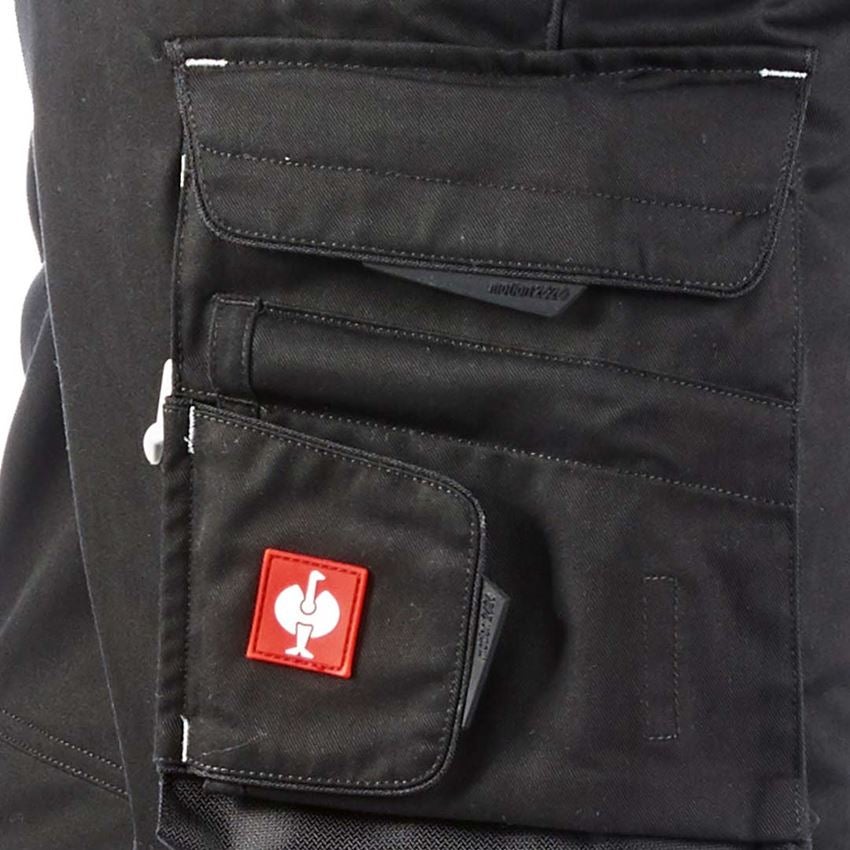 Work Trousers: 3/4 bib & brace e.s.motion 2020 + black/platinum 2