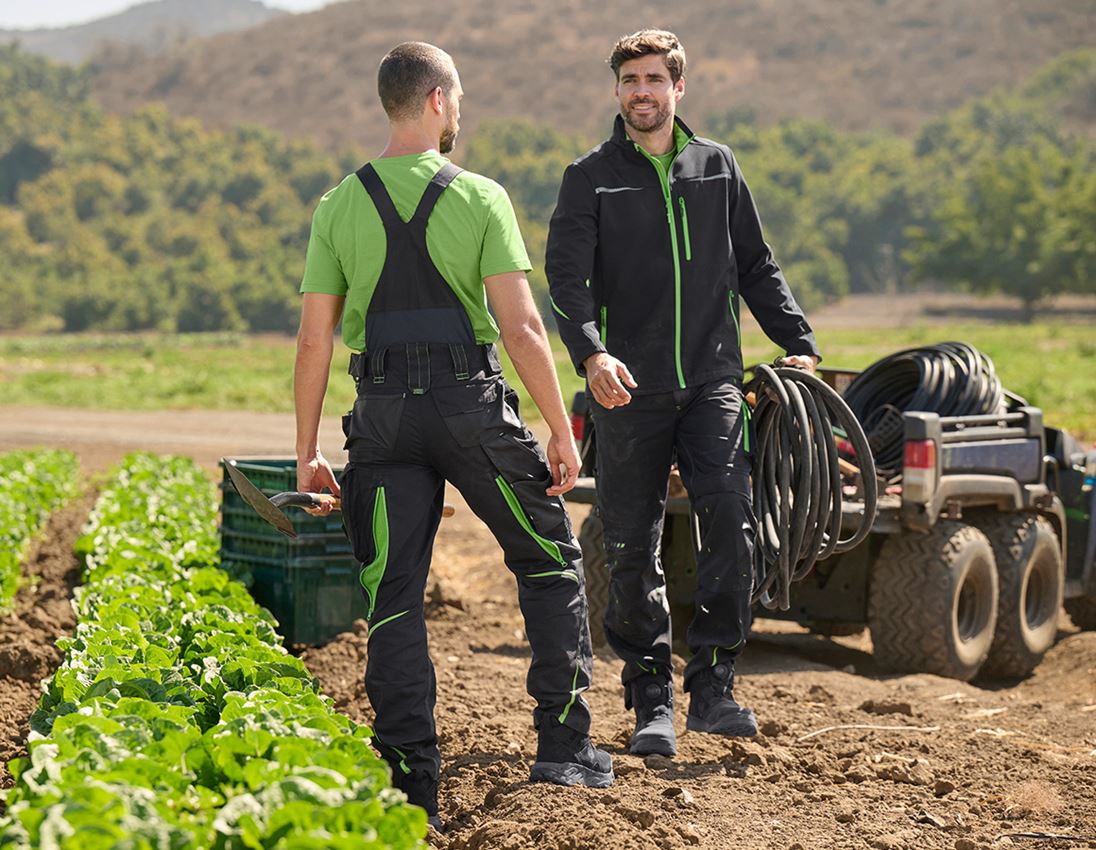 Work Trousers: Bib & brace e.s.motion 2020 + black/seagreen 4