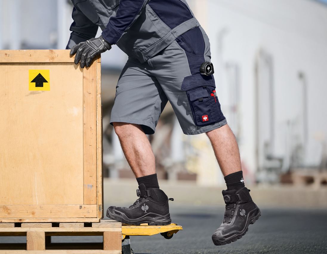 Work Trousers: Shorts e.s.active + grey/navy