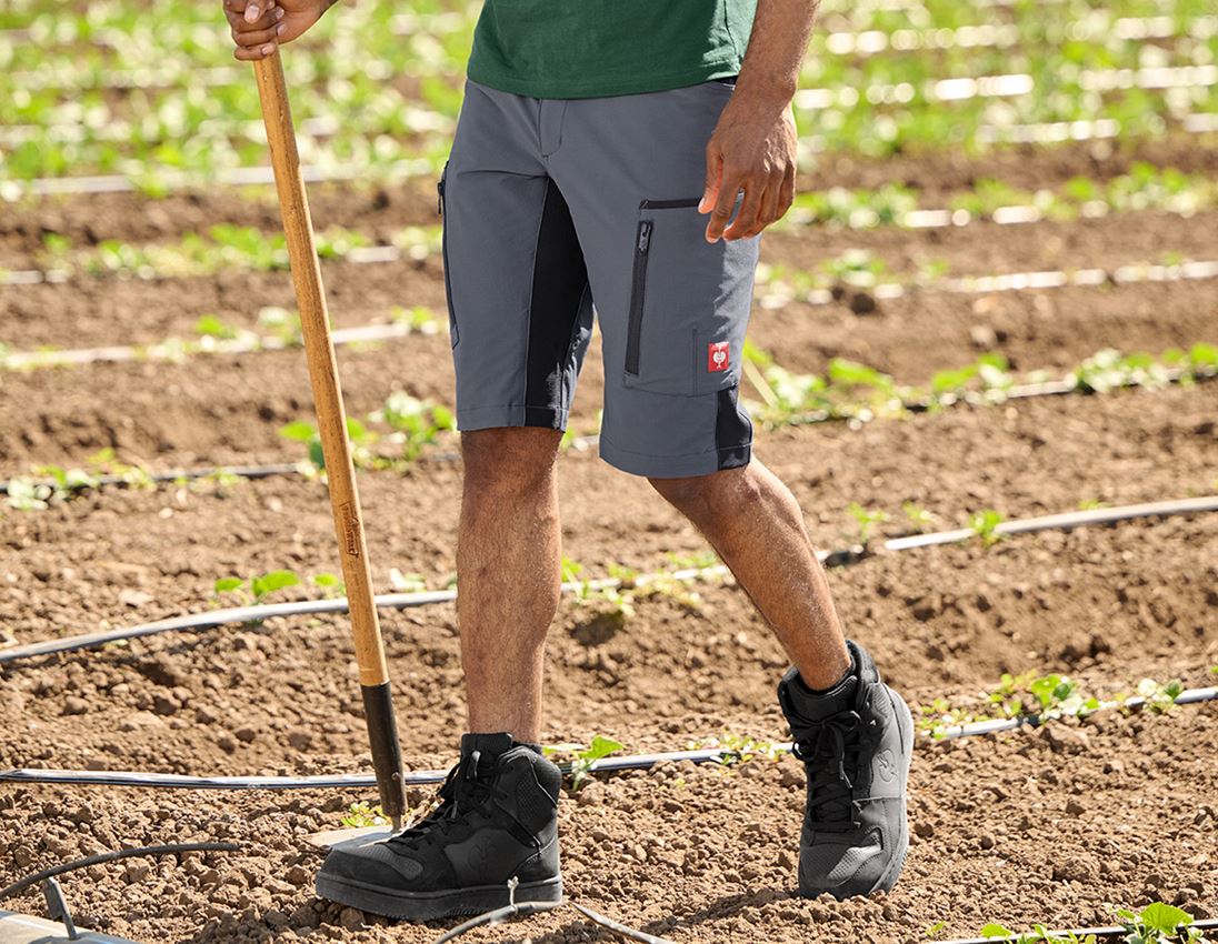 Work Trousers: Shorts e.s.vision stretch, men's + grey/black