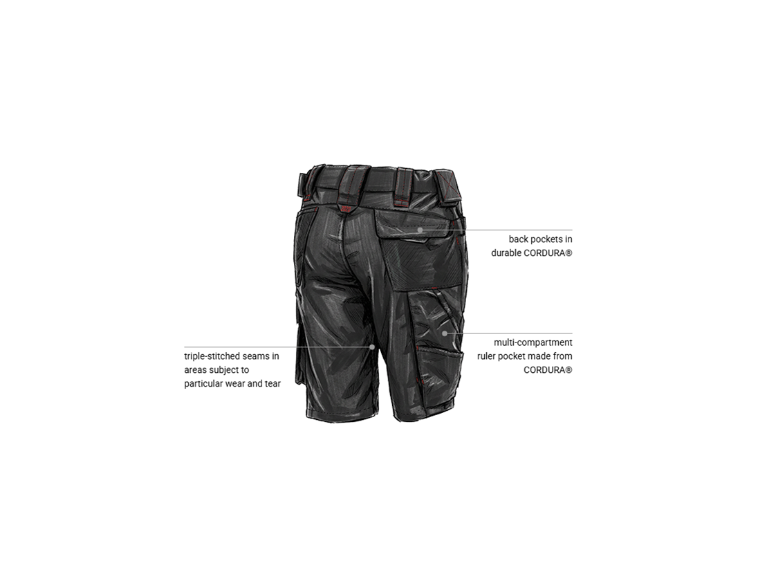 Painters | Decorators | Plasterers: Shorts e.s.motion 2020, ladies' + graphite/fiery red 2