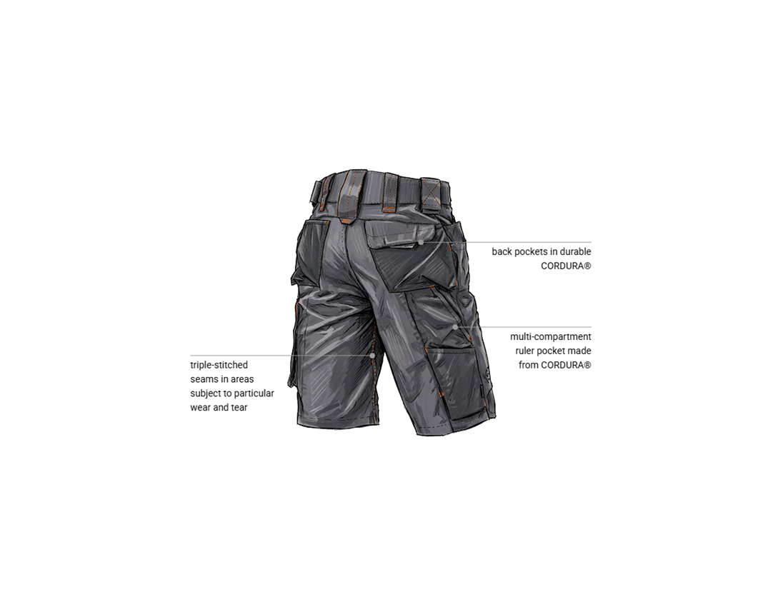 Clothing: Shorts e.s.motion 2020 + anthracite/high-vis orange 2