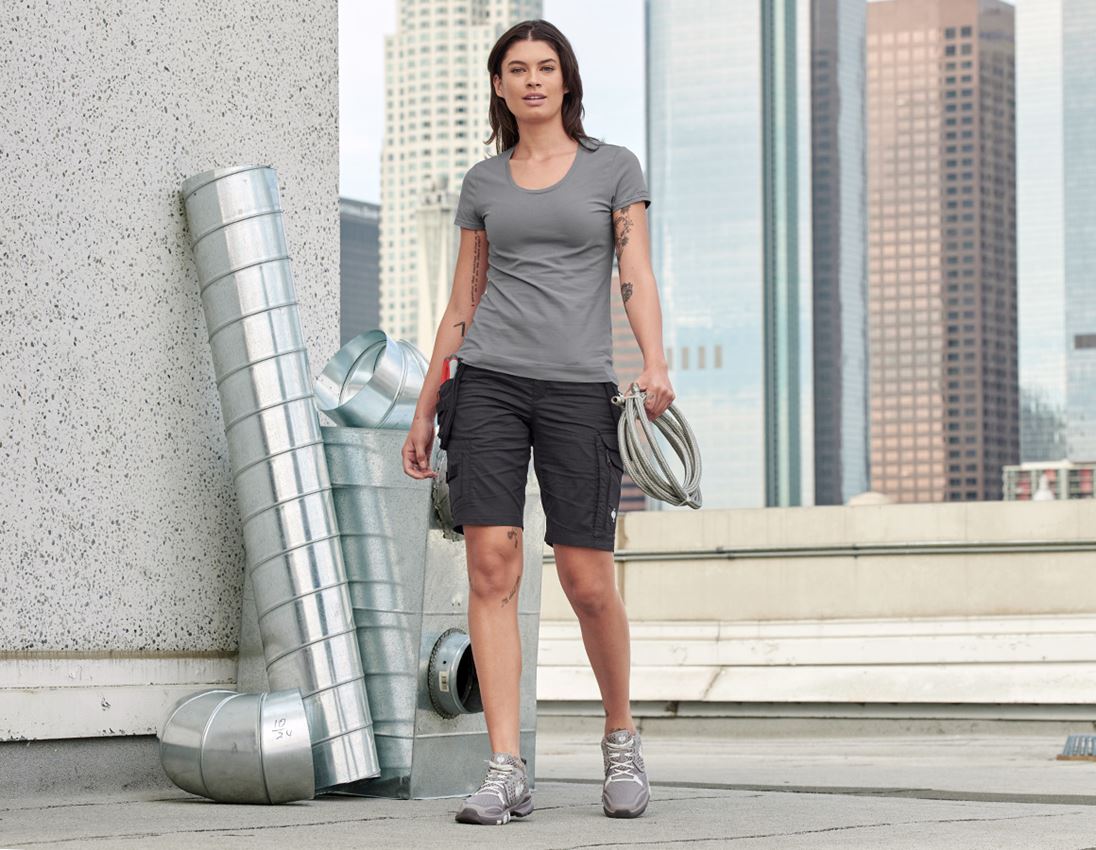 Work Trousers: Shorts e.s.concrete light, ladies' + black 1