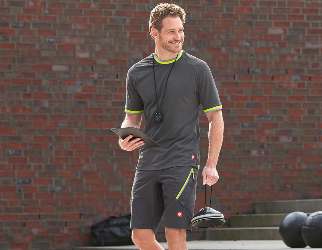 Arbejdsbukser: Multipocket- shorts e.s.ambition + antracit/advarselsgul 4