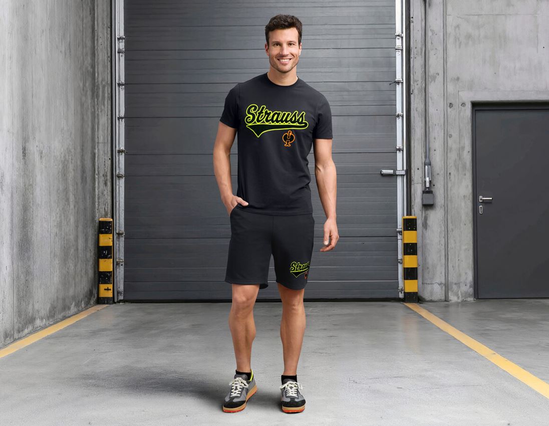 Accessories: Sweatshorts e.s.e:pic + sort/advarselsgul/advarselsorange 1