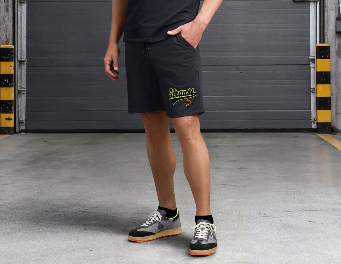 Accessories: Sweatshorts e.s.e:pic + sort/advarselsgul/advarselsorange