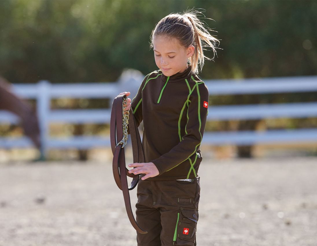 Shirts, Pullover & more: Funct.Troyer thermo stretch e.s.motion 2020 child. + chestnut/seagreen 1