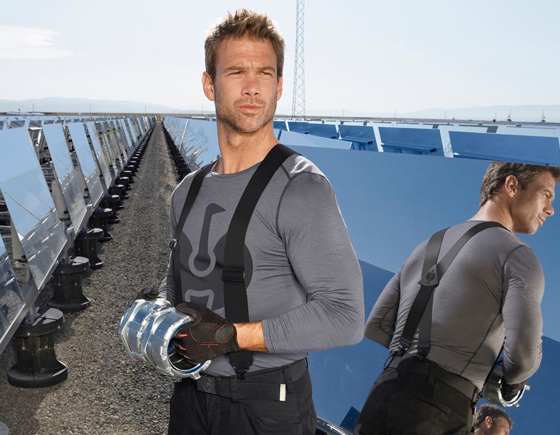 Winter accessories: e.s. Long sleeve Merino, men's + cement/graphite