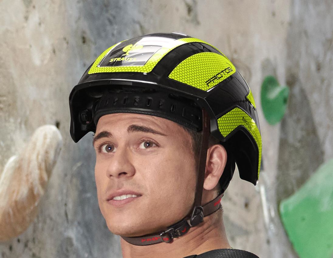 Hard Hats: e.s. Mountaineer and climbing helmet Protos® + black/high-vis yellow