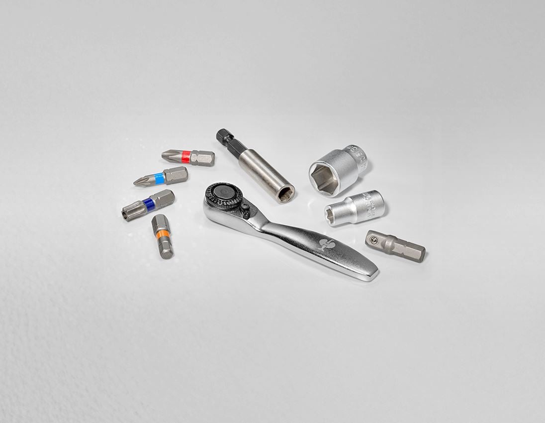 Bits: e.s. Bit box Color with mini ratchet 2