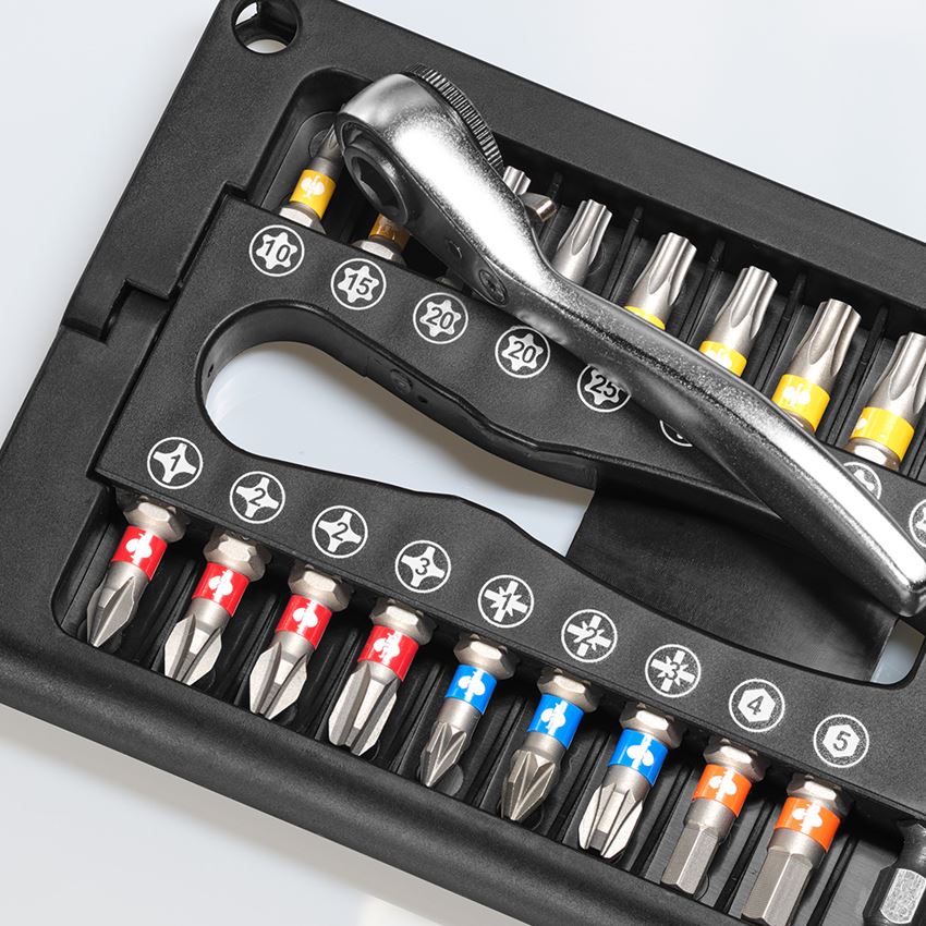 Bits: Bit box Color with ratchet, Compact 20-part 2