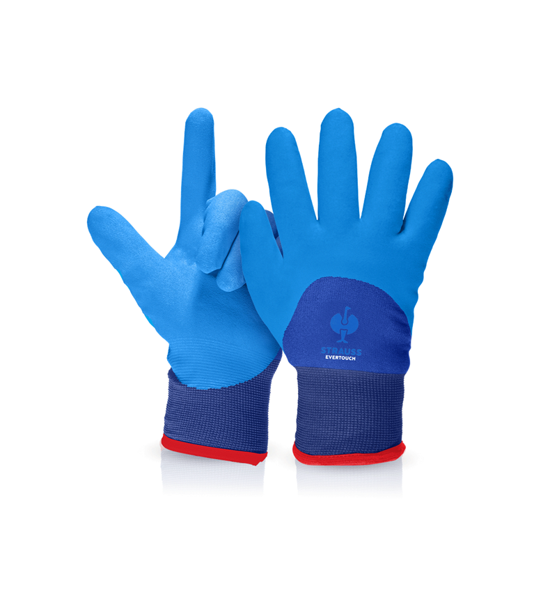 Coated: e.s. Nitrile foam gloves evertouch winter + blue/navy-melange