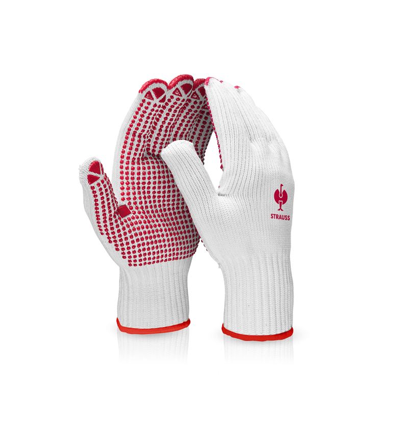 Coated: PVC knitted gloves Red-Point + white