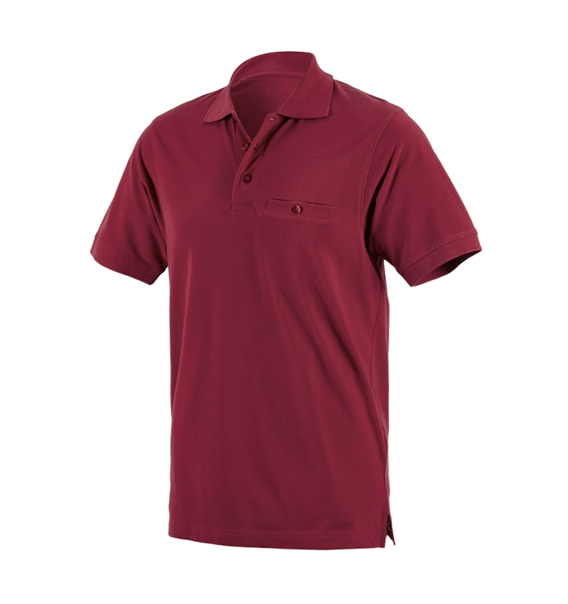 Emner: e.s. Polo-Shirt cotton Pocket + bordeaux