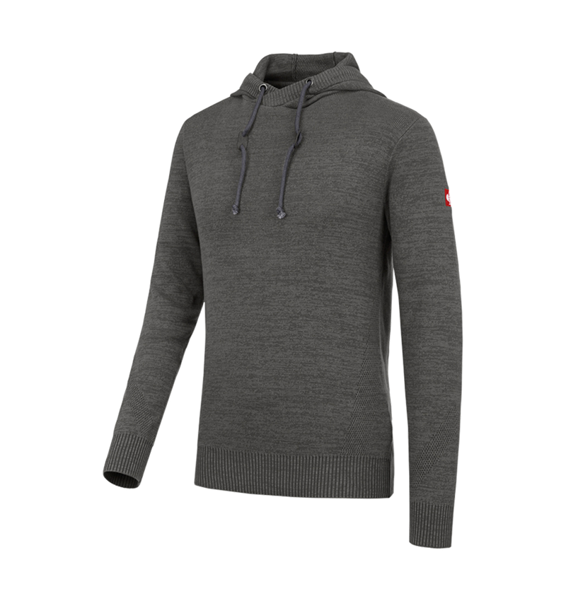 Shirts, Pullover & more: e.s. Knitted hoody + titanium melange 2