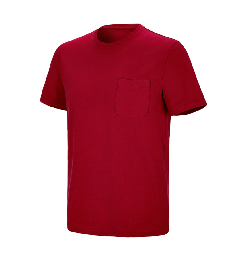 Emner: e.s. T-shirt cotton stretch Pocket + ildrød 2
