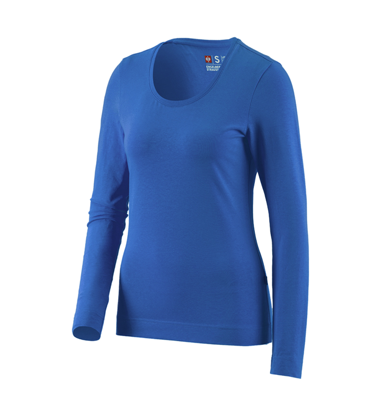 Havearbejde: e.s. Longsleeve cotton stretch, damer + ensianblå 2