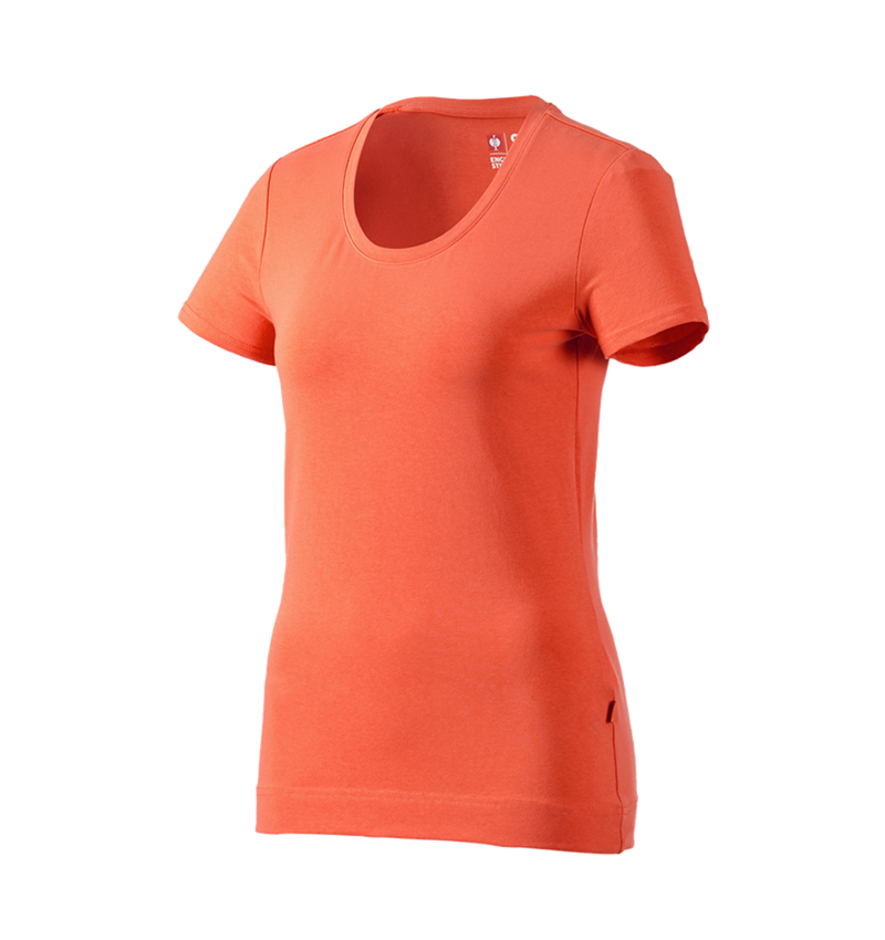 T-Shirts, Pullover & Skjorter: e.s. T-Shirt cotton stretch, damer + nektarin 3
