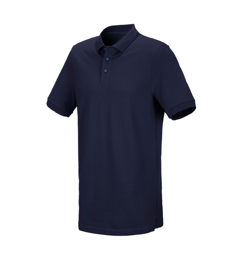 Topics: e.s. Piqué-Polo cotton stretch, long fit + navy 2