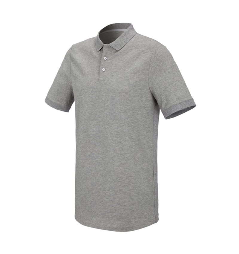 Topics: e.s. Piqué-Polo cotton stretch, long fit + grey melange 2