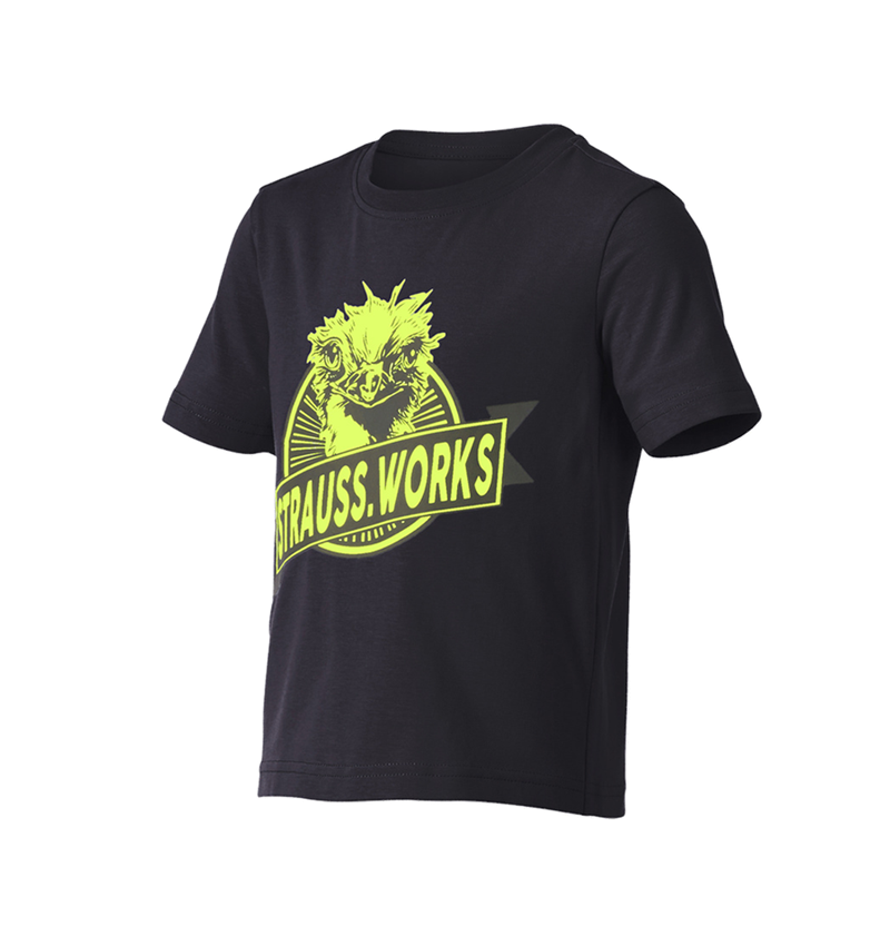 T-Shirts, Pullover & Skjorter: e.s. T-shirt strauss works, børne + sort/advarselsgul 3