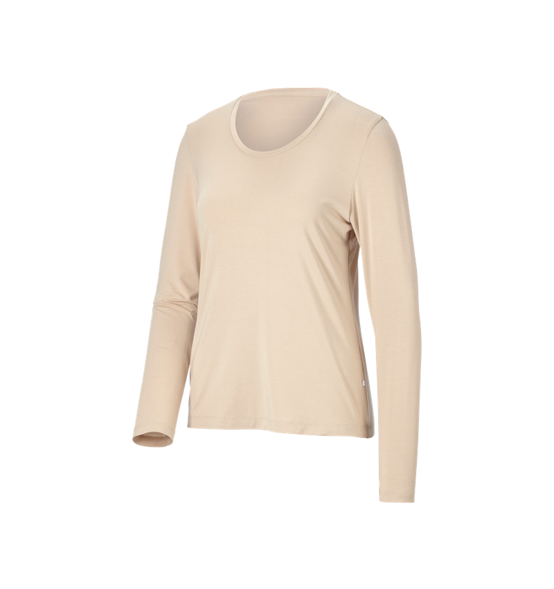 T-Shirts, Pullover & Skjorter: Modal-Longsleeve e.s.avida, damer + jurabeige 3