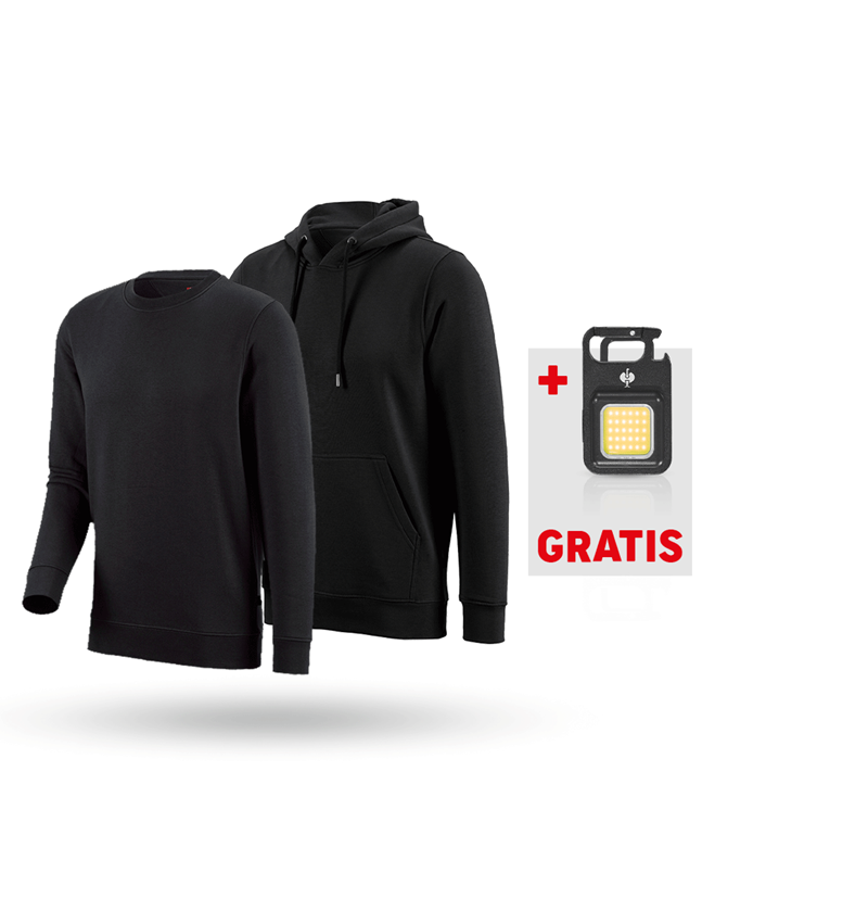Store gaver: SÆT: e.s. Hoody-Sweatshirt+ Sweatshirt poly cotton + sort