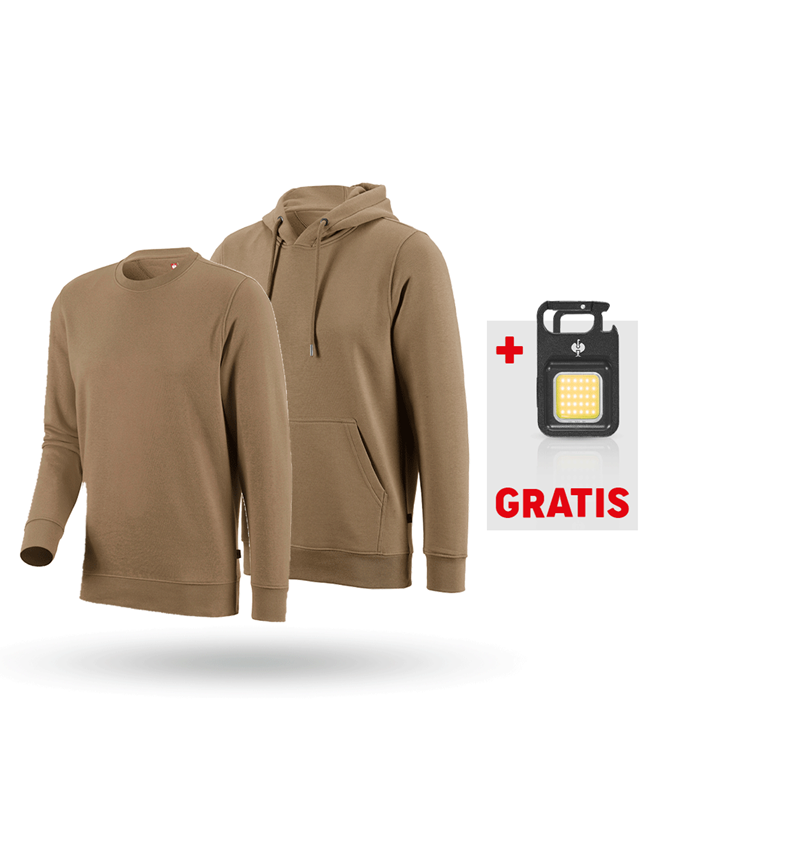 Store gaver: SÆT: e.s. Hoody-Sweatshirt+ Sweatshirt poly cotton + kaki