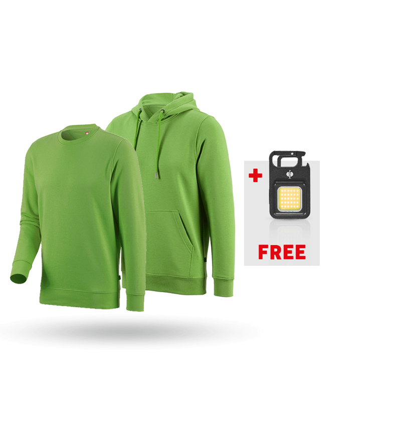Shirts, Pullover & more: SET: e.s. Hoody sweatshirt+ Sweatshirt poly cotton + seagreen