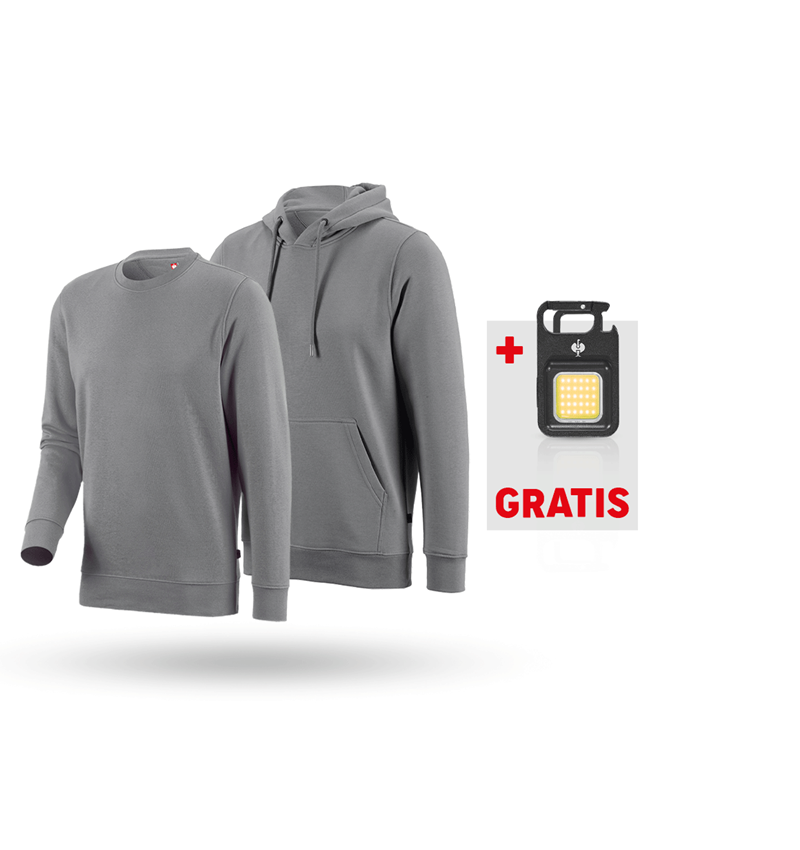 Beklædning: SÆT: e.s. Hoody-Sweatshirt+ Sweatshirt poly cotton + platin