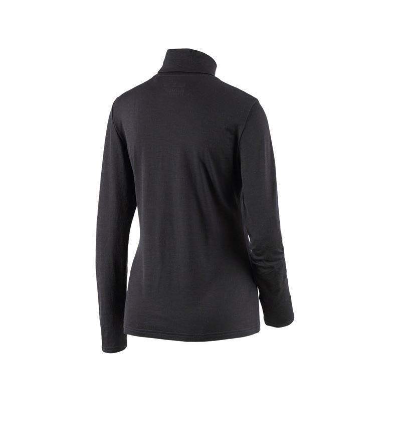 Topics: Turtle neck shirt Merino e.s.trail, ladies' + black/acid yellow 3
