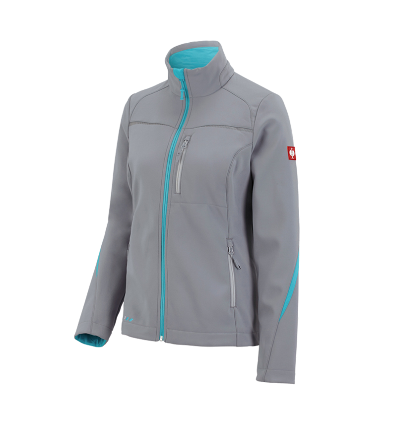 Work Jackets: Softshell jacket e.s.motion 2020, ladies' + platinum/capri 2