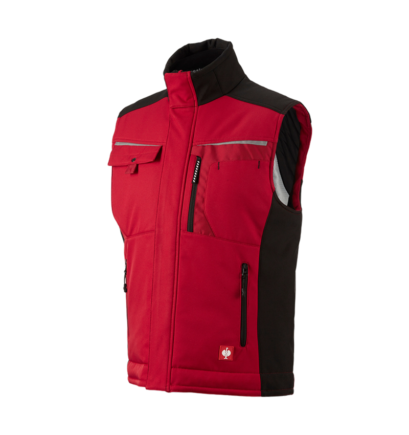 Arbejdsveste: Softshellvest e.s.motion + rød/sort 1