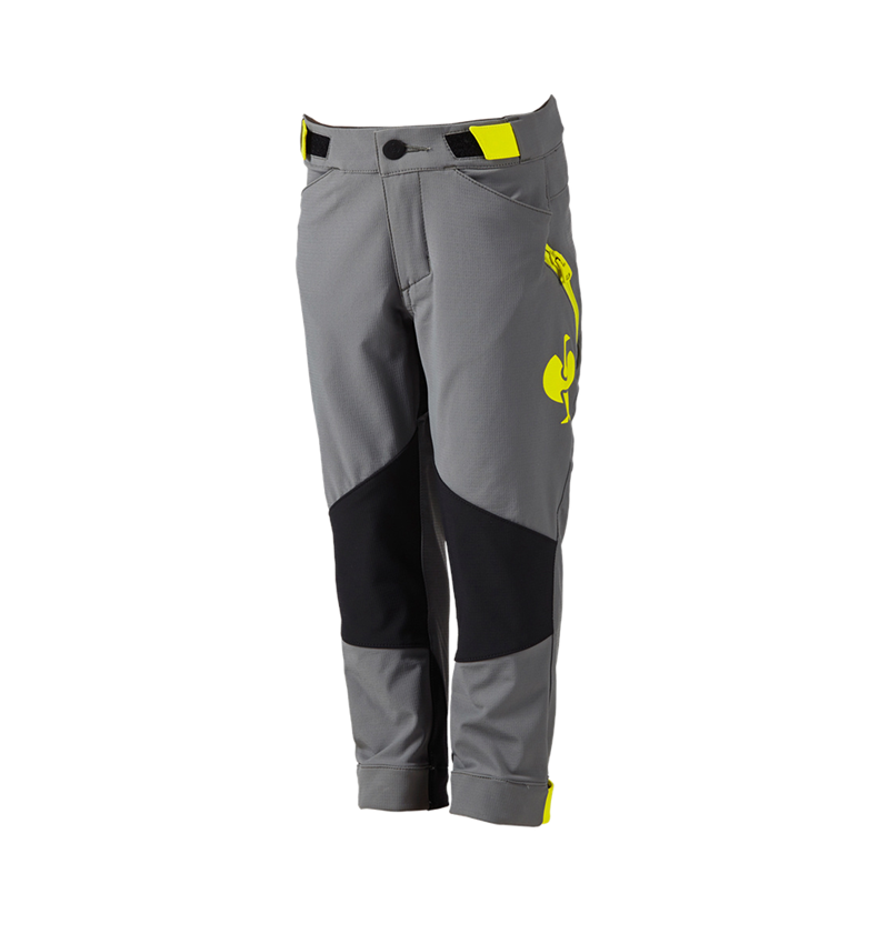 Clothing: Functional trousers e.s.trail, children's + basaltgrey/acid yellow 3