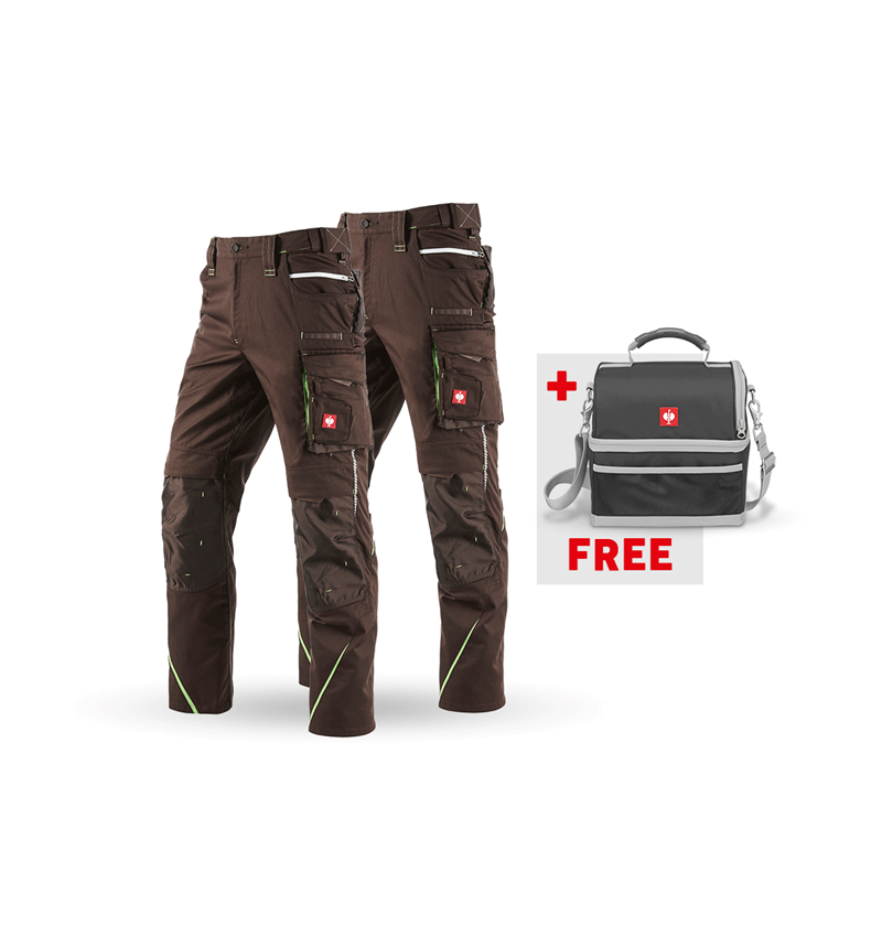 Clothing: SET: Trousers + Winter trousers e.s.motion 2020 + chestnut/seagreen