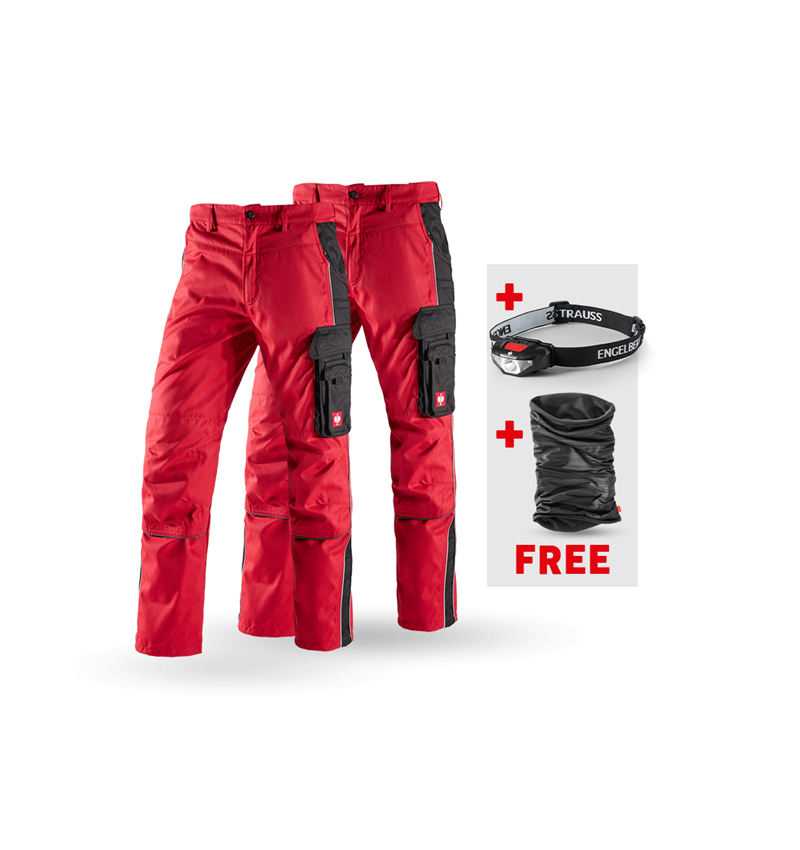 Clothing: SET: 2x Trousers e.s.active + red/black