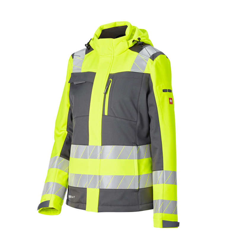 Work Jackets: High-vis winter soft. jacket e.s.motion 24/7,lad. + anthracite/high-vis yellow 3
