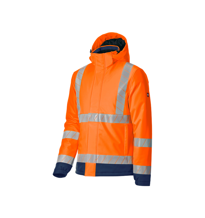 Arbejdsjakker: Refleks vinter softshelljakke e.s.line.core + advarselsorange/mørkeblå