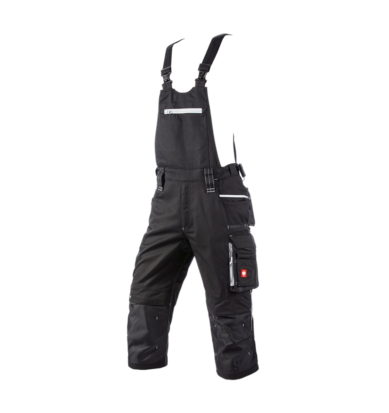 Work Trousers: 3/4 bib & brace e.s.motion 2020 + black/platinum