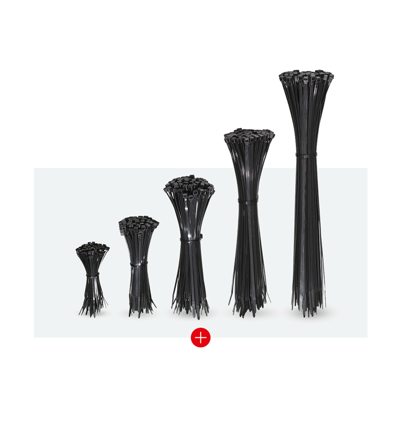 Kabelbindere | Tov | Sejlgarn: Kabelbindersæt, 500 stykke, sort