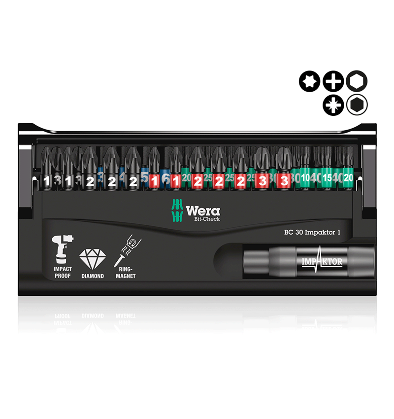 Bits: Wera Bit-Check 30 Impaktor, 30 dele